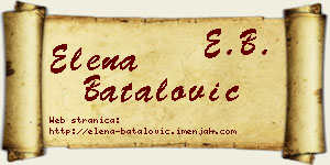 Elena Batalović vizit kartica